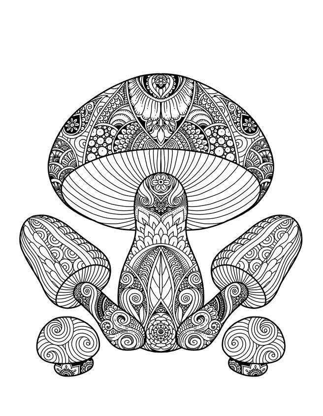 Mushroom Coloring Pages for Adults Printable 12