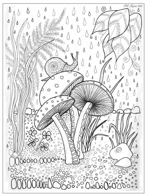 Mushroom Coloring Pages for Adults Printable 23