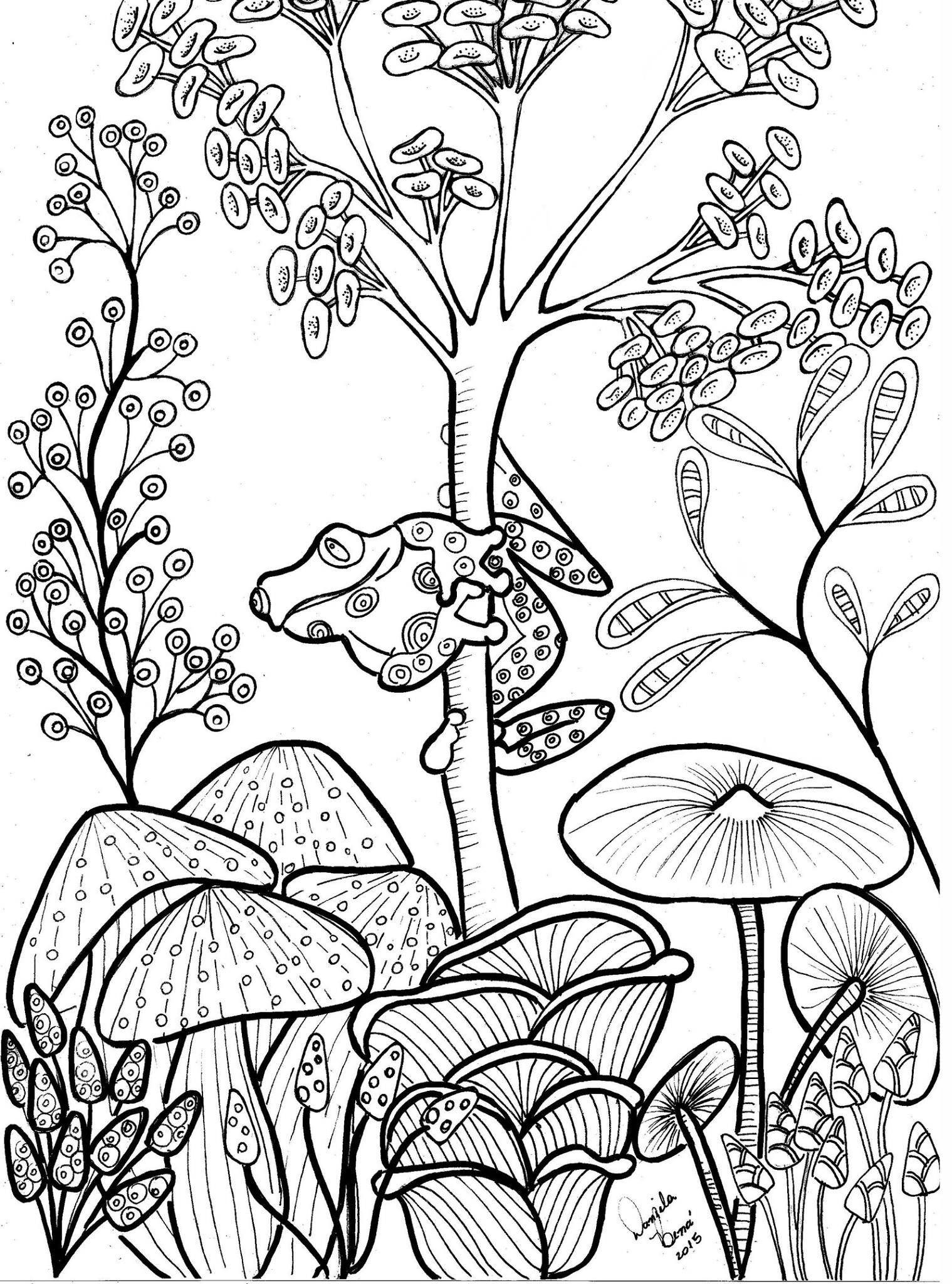 Mushroom Coloring Pages for Adults Printable 26