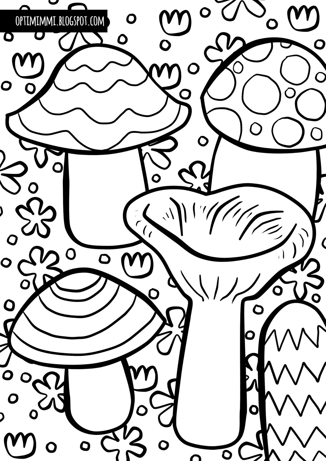 Mushroom Coloring Pages for Adults Printable 31