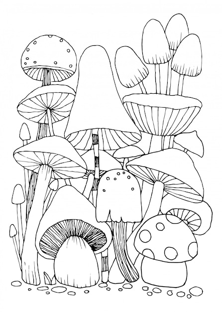 Mushroom Coloring Pages for Adults Printable 5