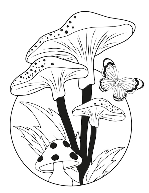 Mushroom Coloring Pages for Adults Printable 51