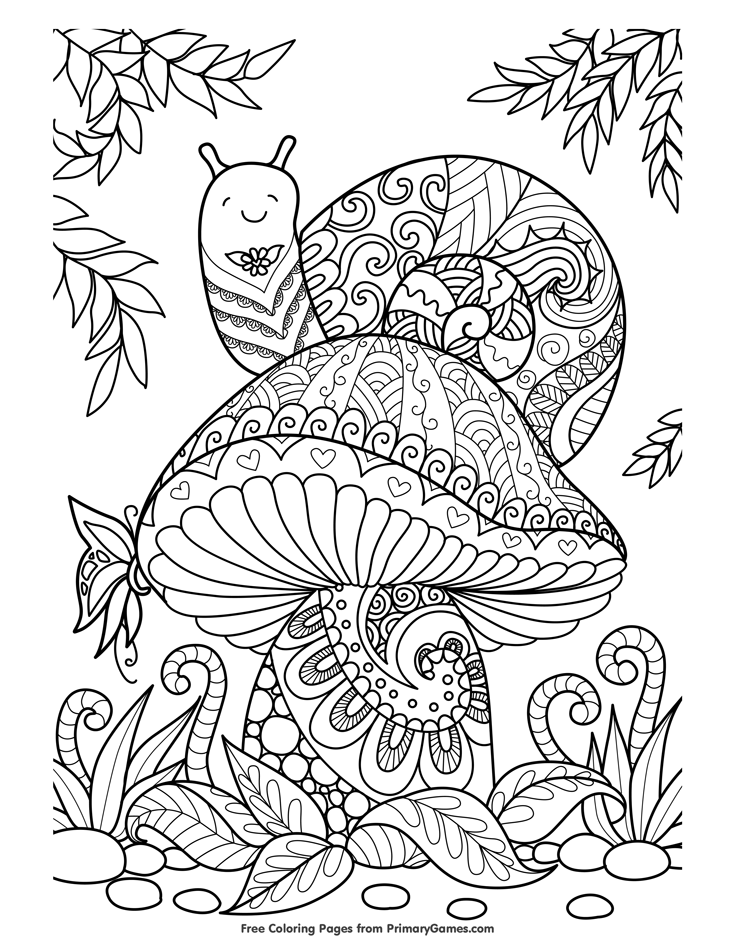 Mushroom Coloring Pages for Adults Printable 52