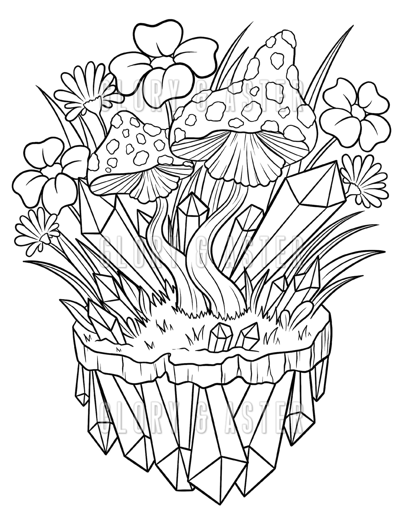 Mushroom Coloring Pages for Adults Printable 56