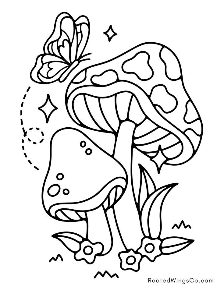 Mushroom Coloring Pages for Adults Printable 66