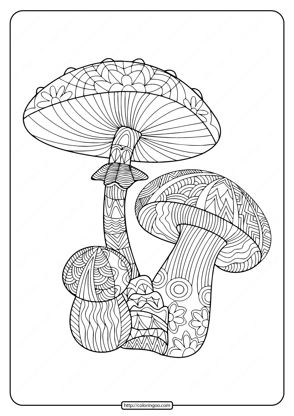 Mushroom Coloring Pages for Adults Printable 72