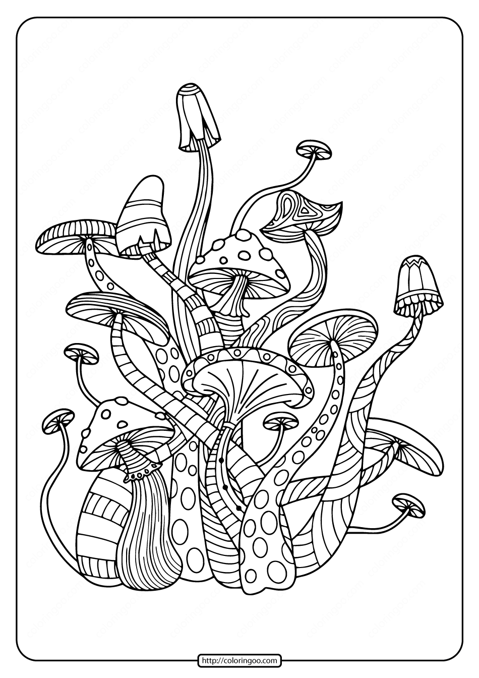 Mushroom Coloring Pages for Adults Printable 75