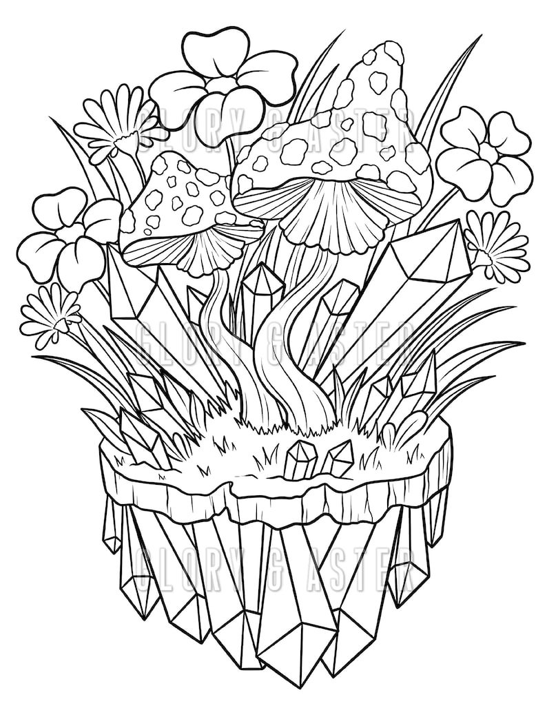 Mushroom Coloring Pages for Adults Printable 81