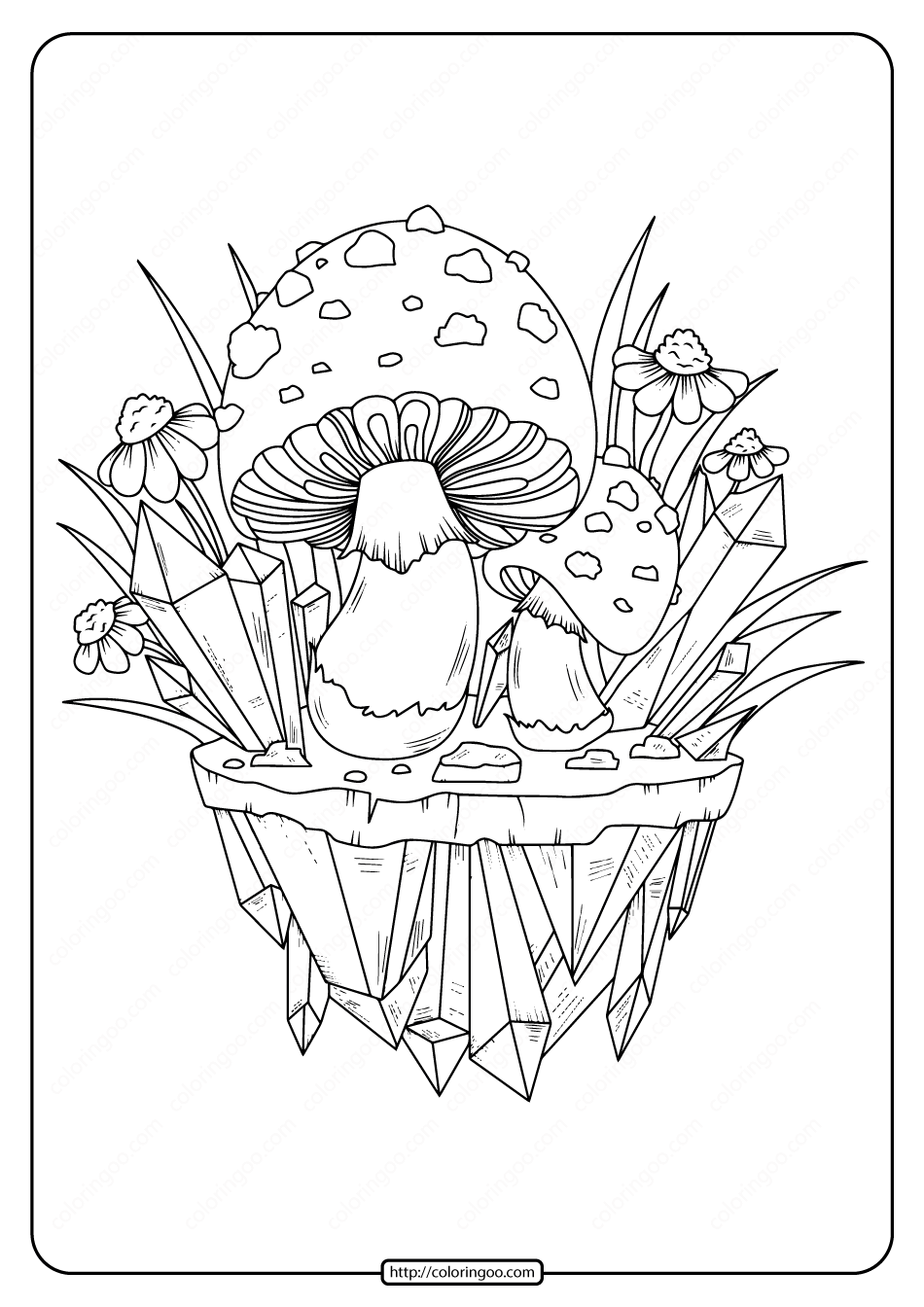 Mushroom Coloring Pages for Adults Printable 84