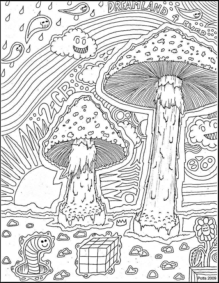 Mushroom Coloring Pages for Adults Printable 89