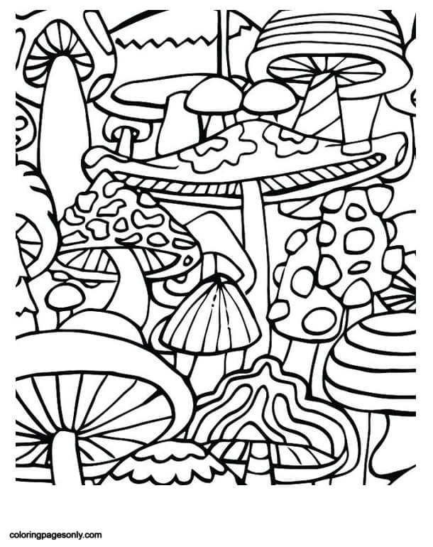 Mushroom Coloring Pages for Adults Printable 96