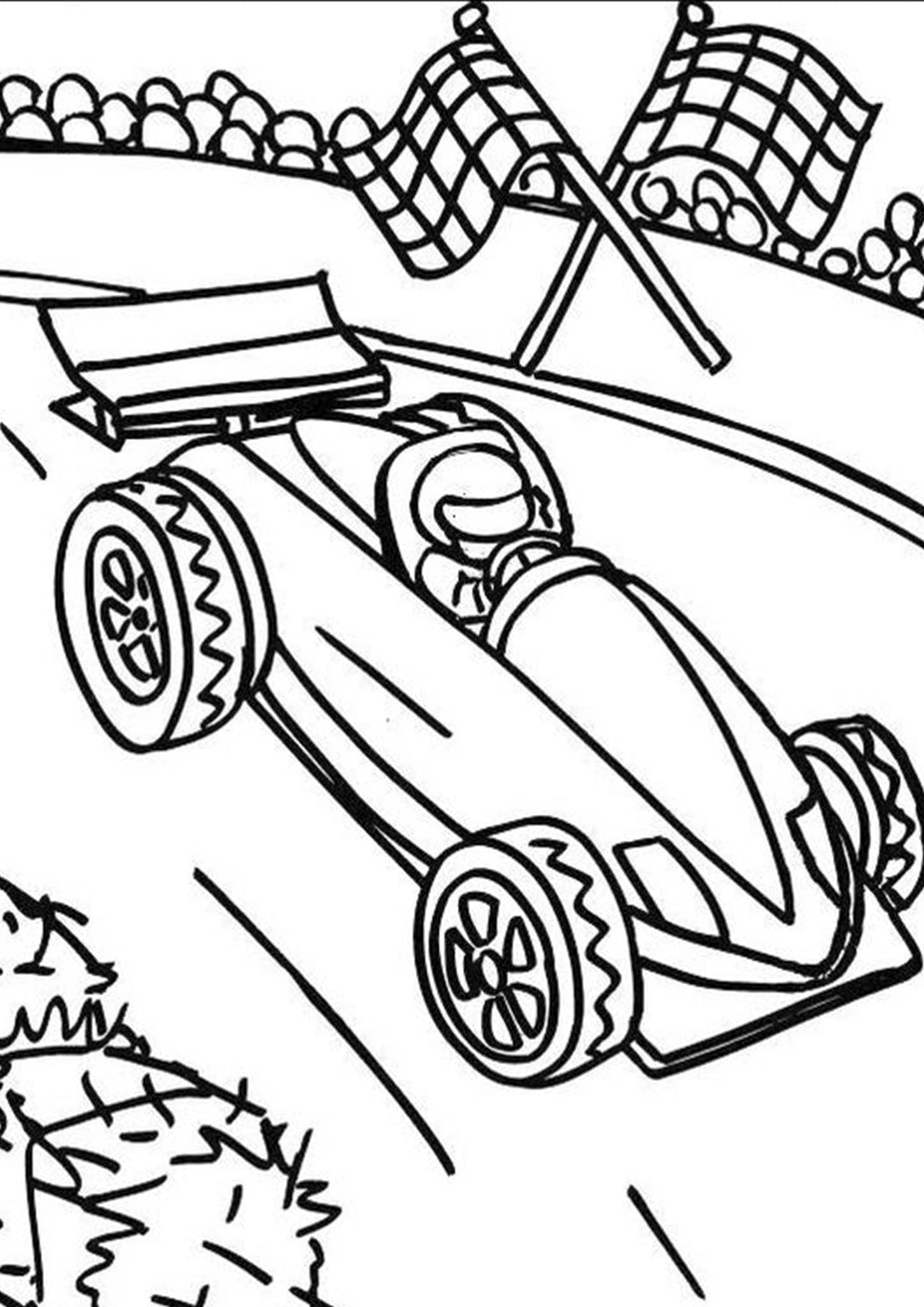 Race Car Coloring Pages Free Printable Kids 2