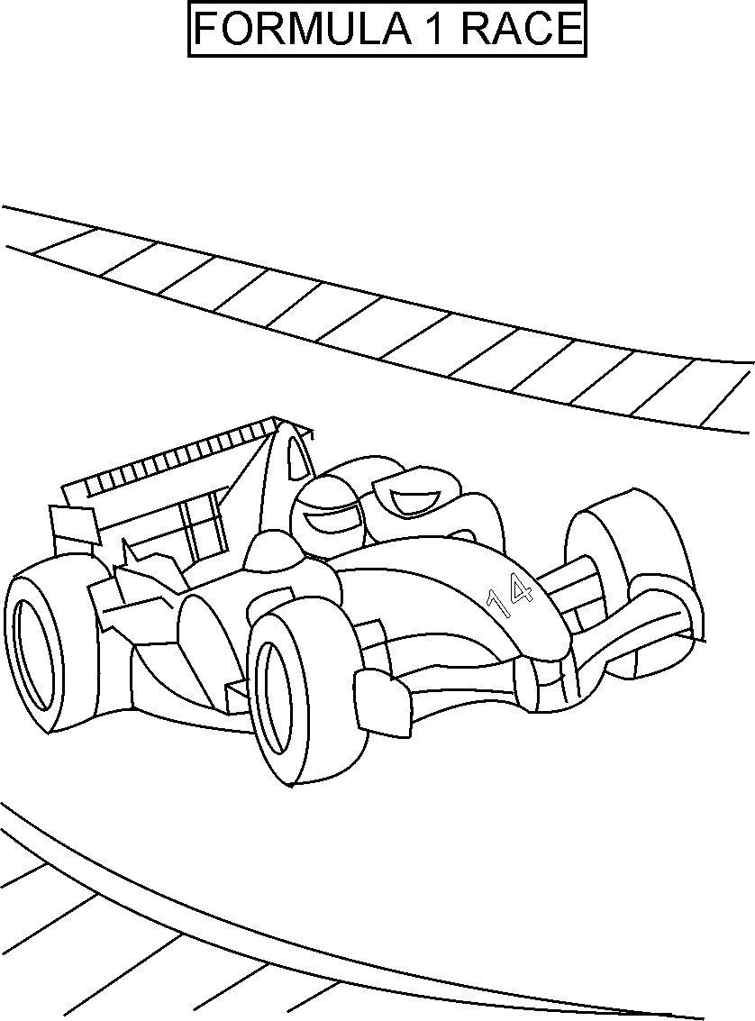 Race Car Coloring Pages Free Printable Kids 63