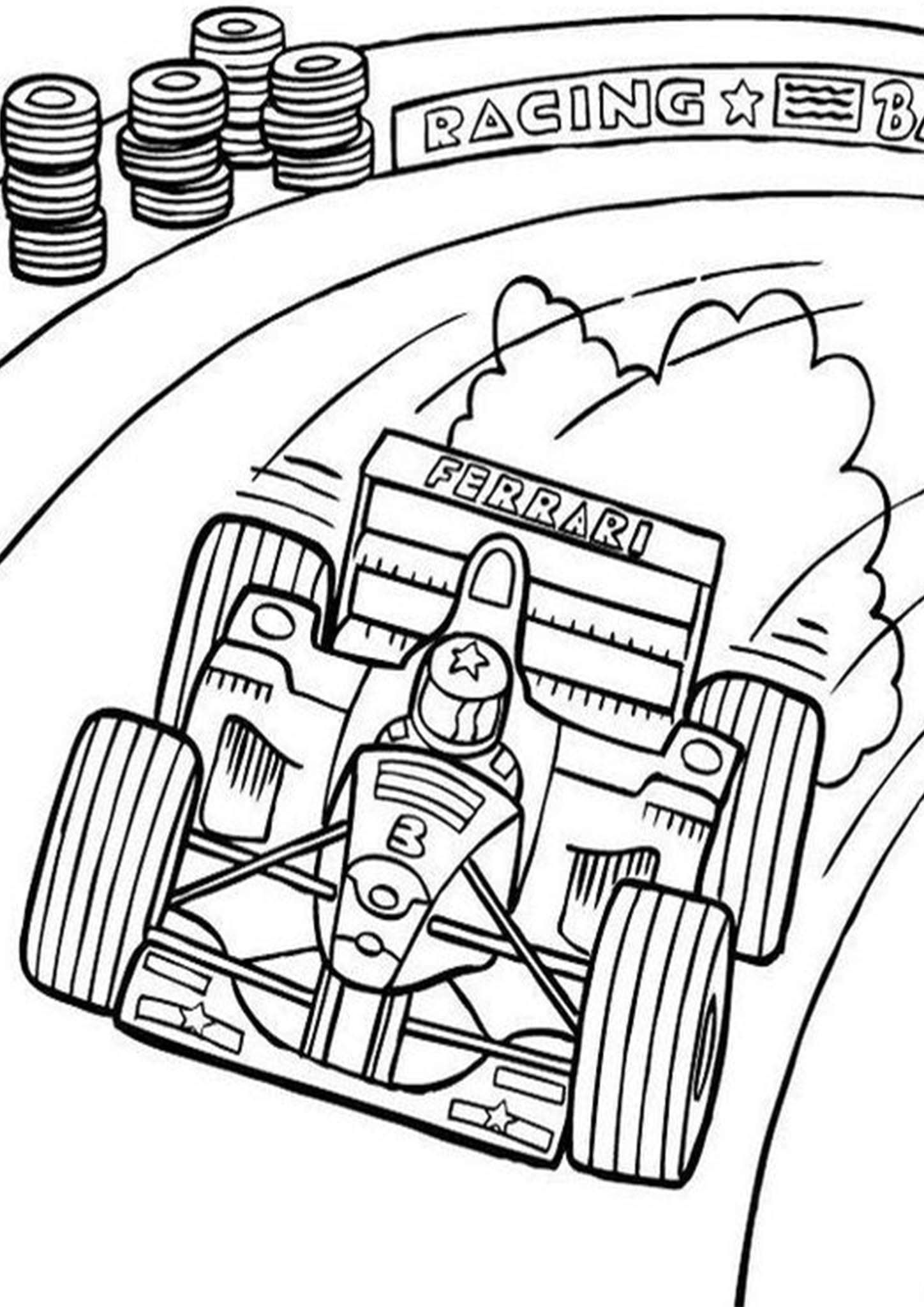 Race Car Coloring Pages Free Printable Kids 84