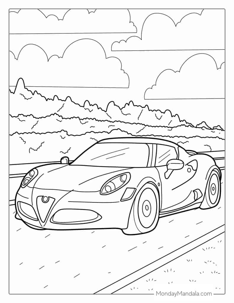 Race Car Coloring Pages Free Printable Kids 9