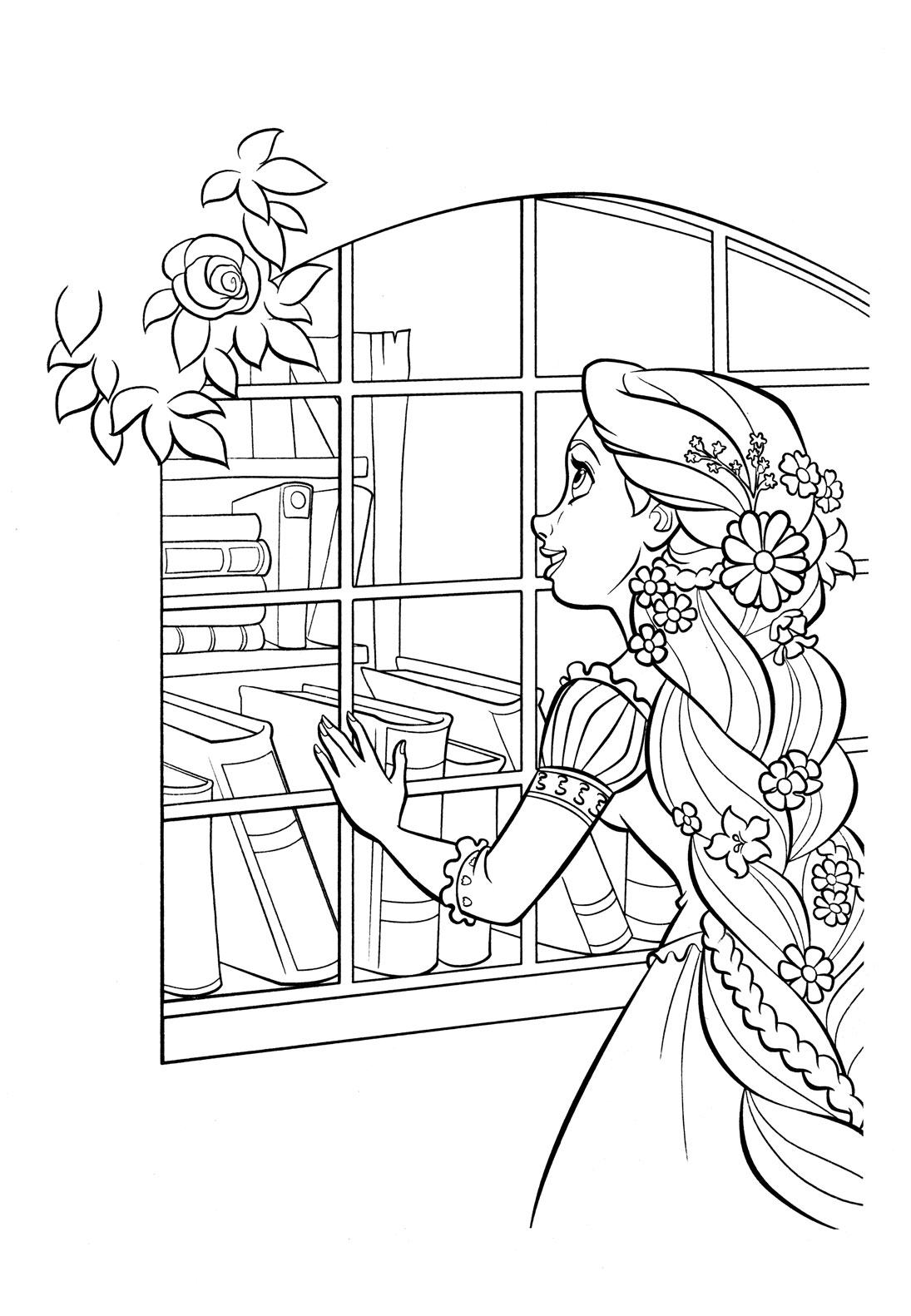 Rapunzel Coloring Pages Free Printable 1
