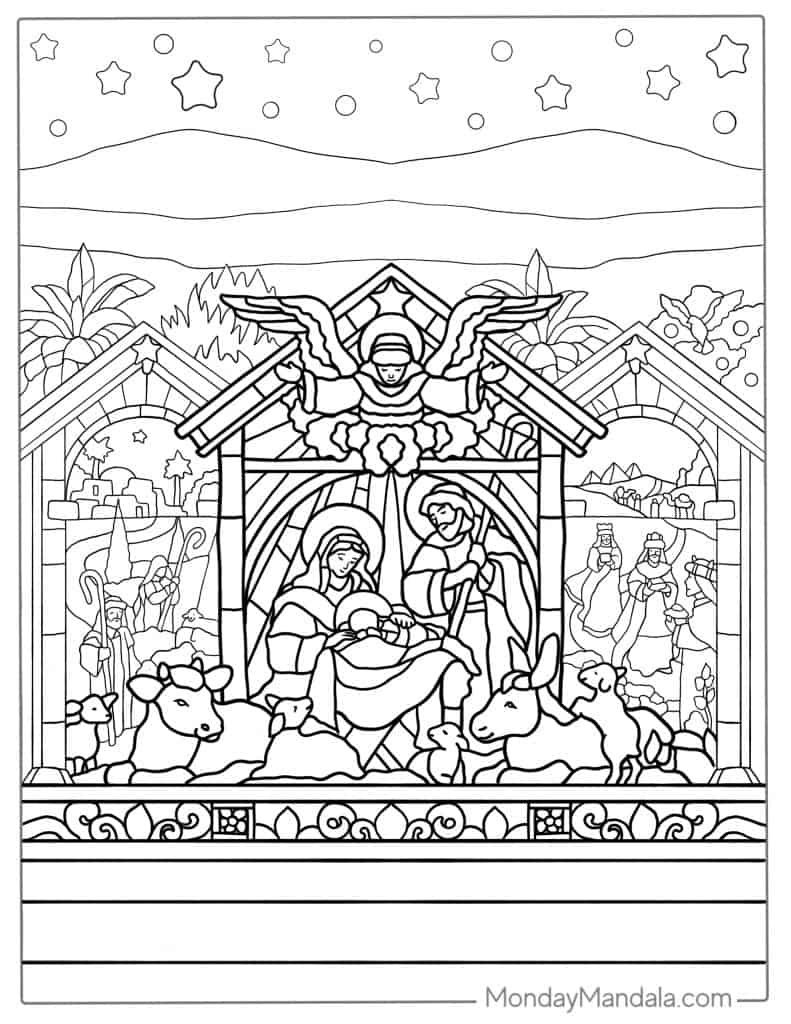 Stained Glass Coloring Pages for Adults Unique 107