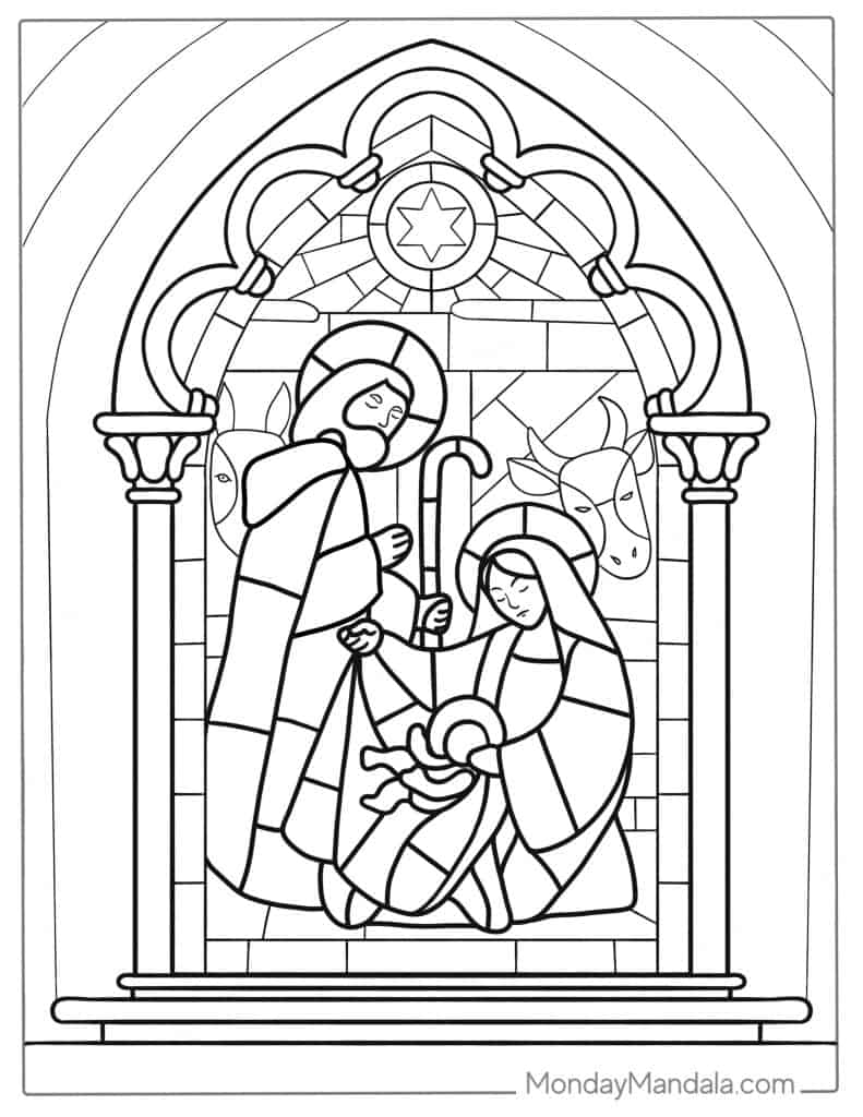 Stained Glass Coloring Pages for Adults Unique 116