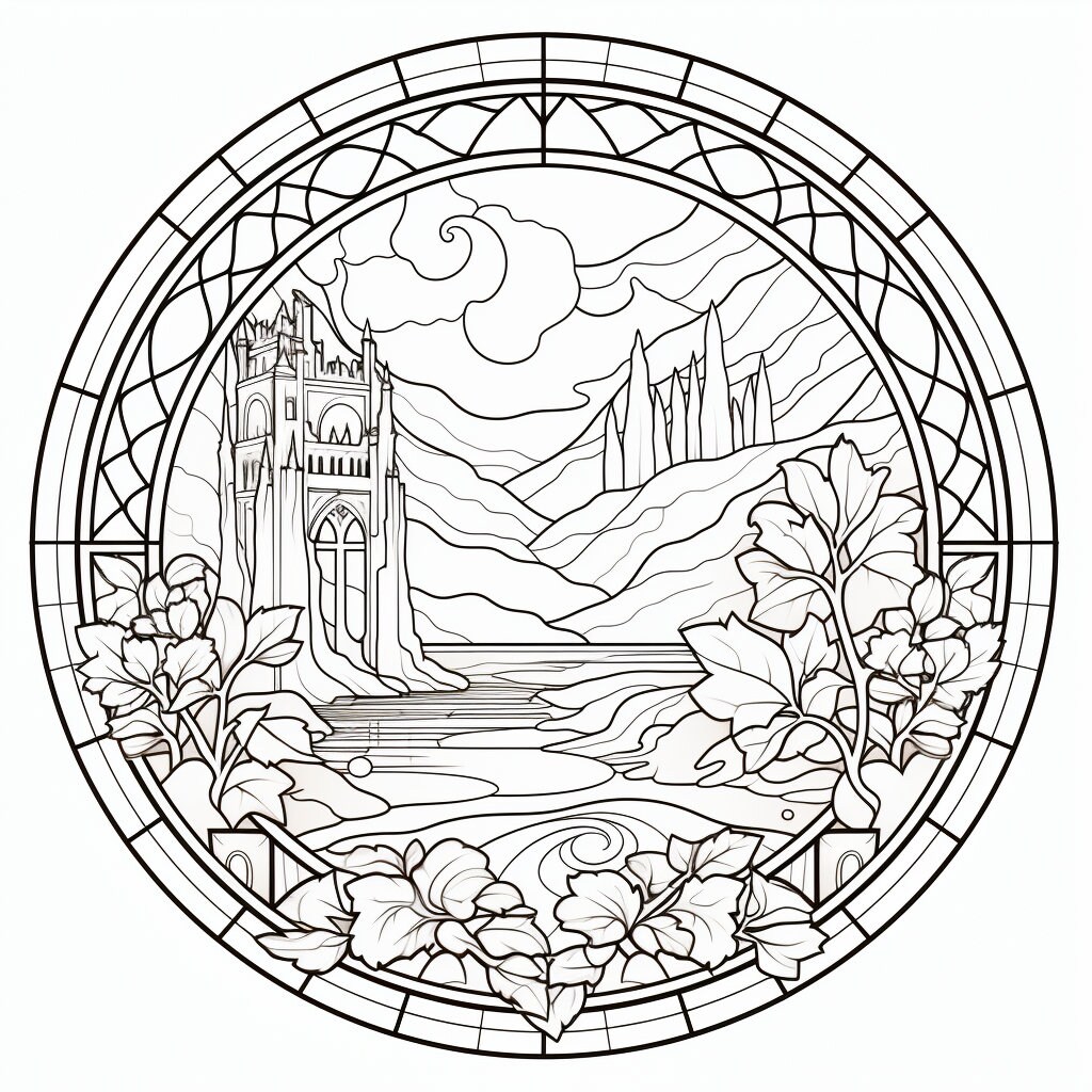 Stained Glass Coloring Pages for Adults Unique 128