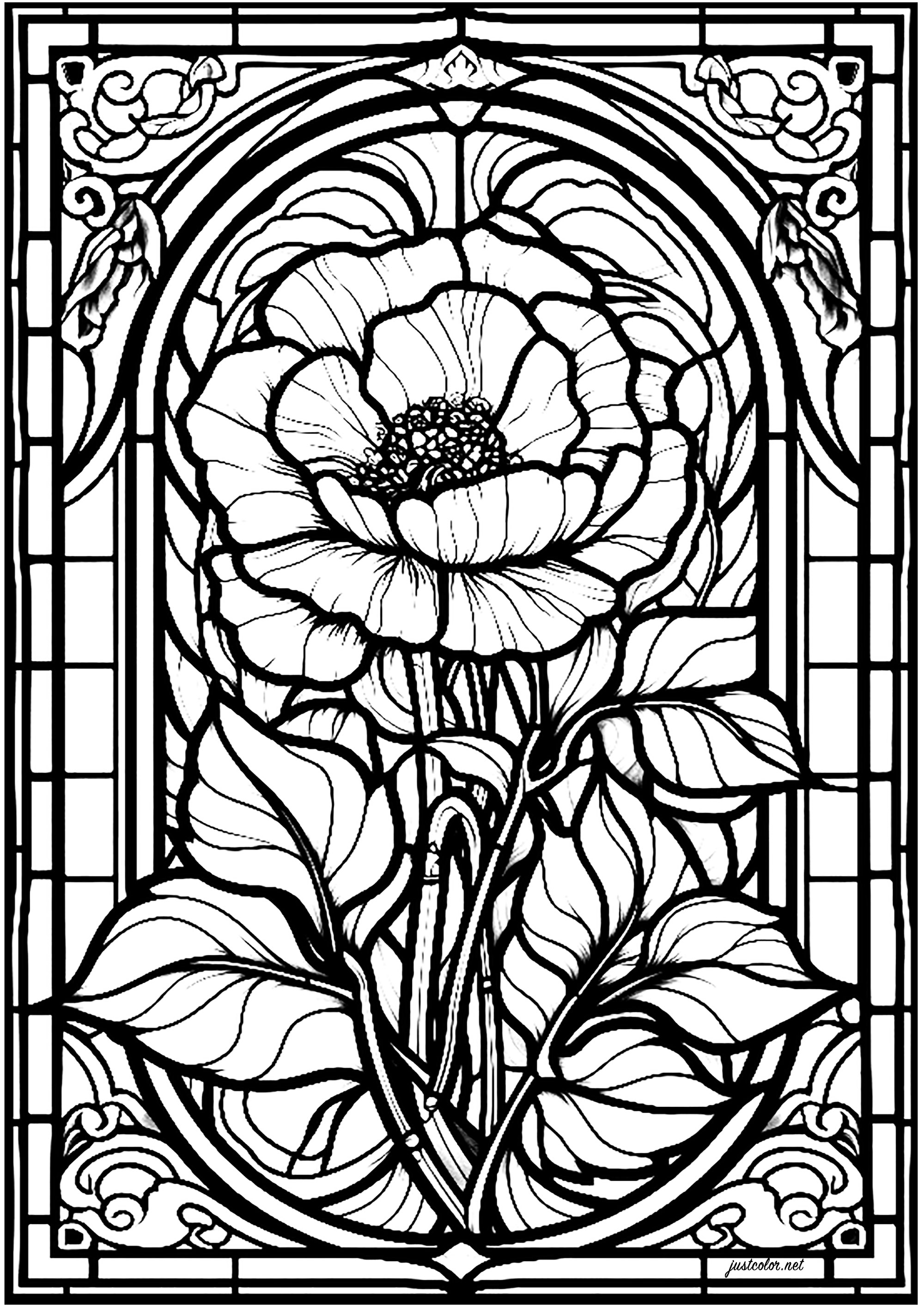 Stained Glass Coloring Pages for Adults Unique 134