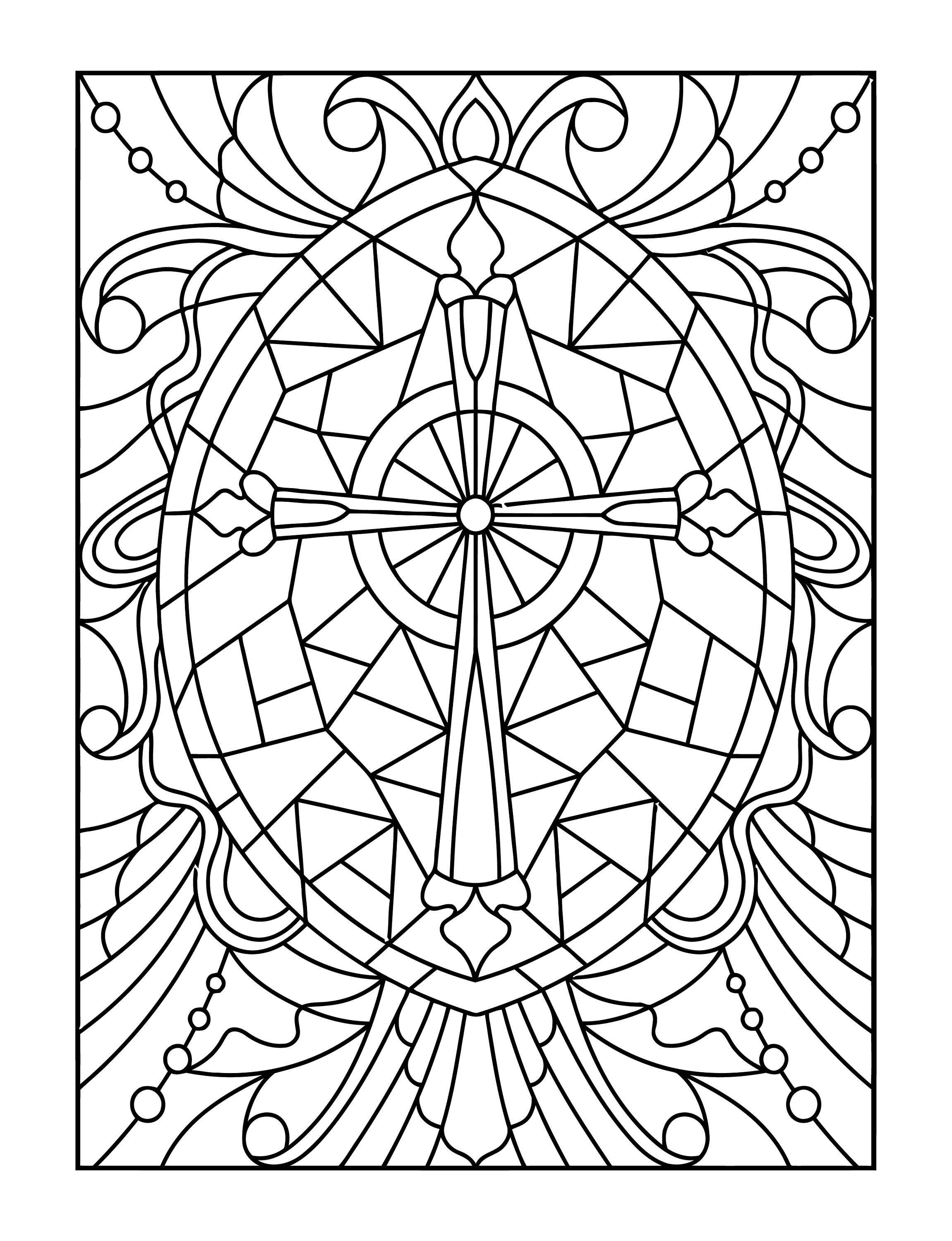 Stained Glass Coloring Pages for Adults Unique 42