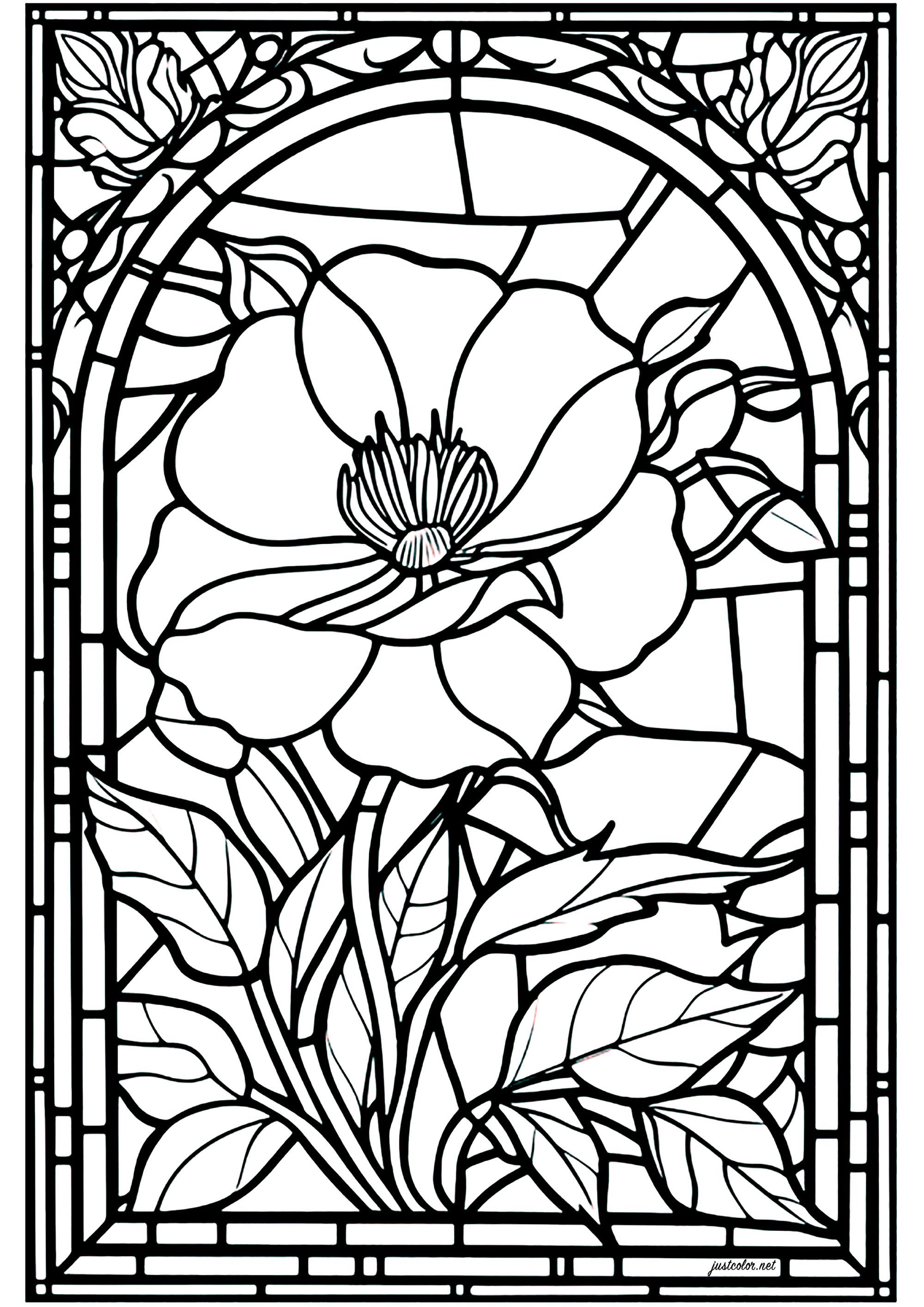 Stained Glass Coloring Pages for Adults Unique 74