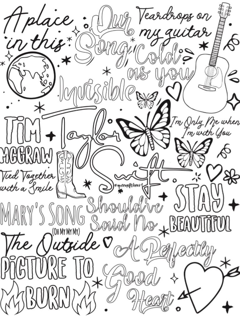 Taylor Swift Coloring Pages Printable 47