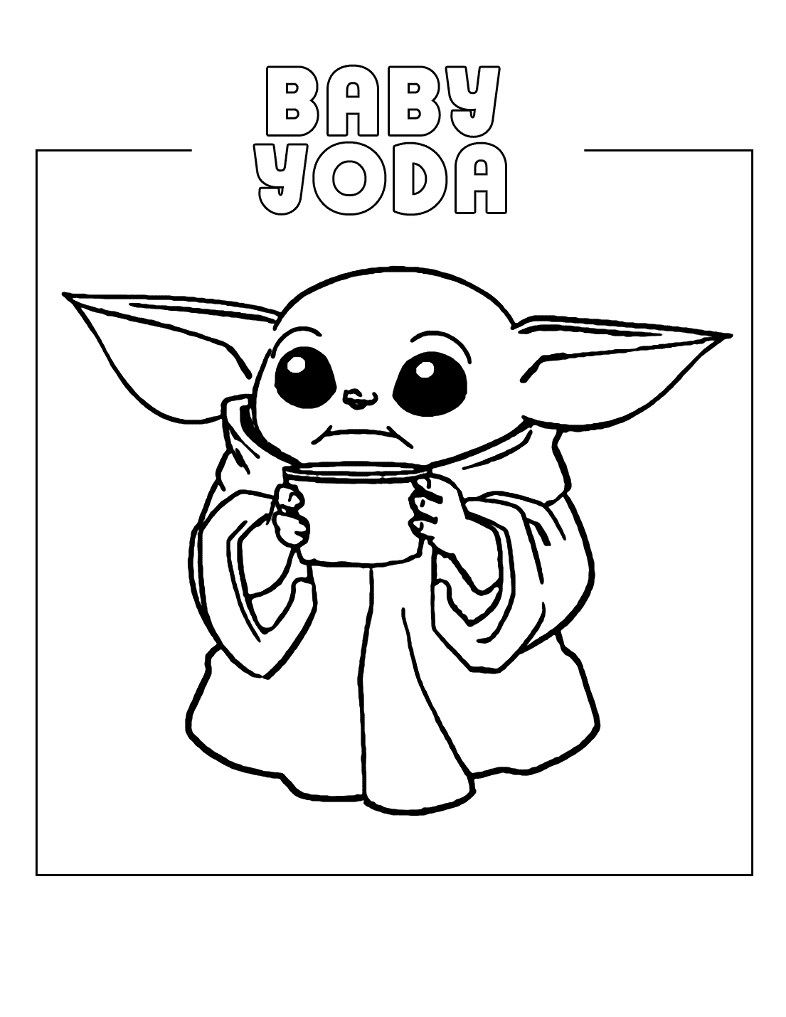 100+ Baby Yoda Coloring Pages 1