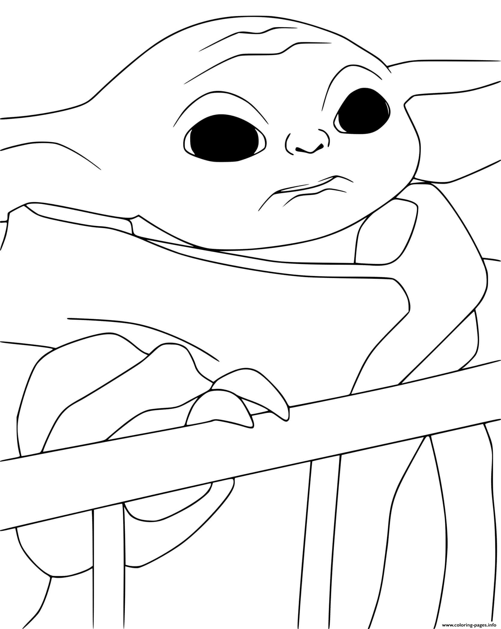 100+ Baby Yoda Coloring Pages 10