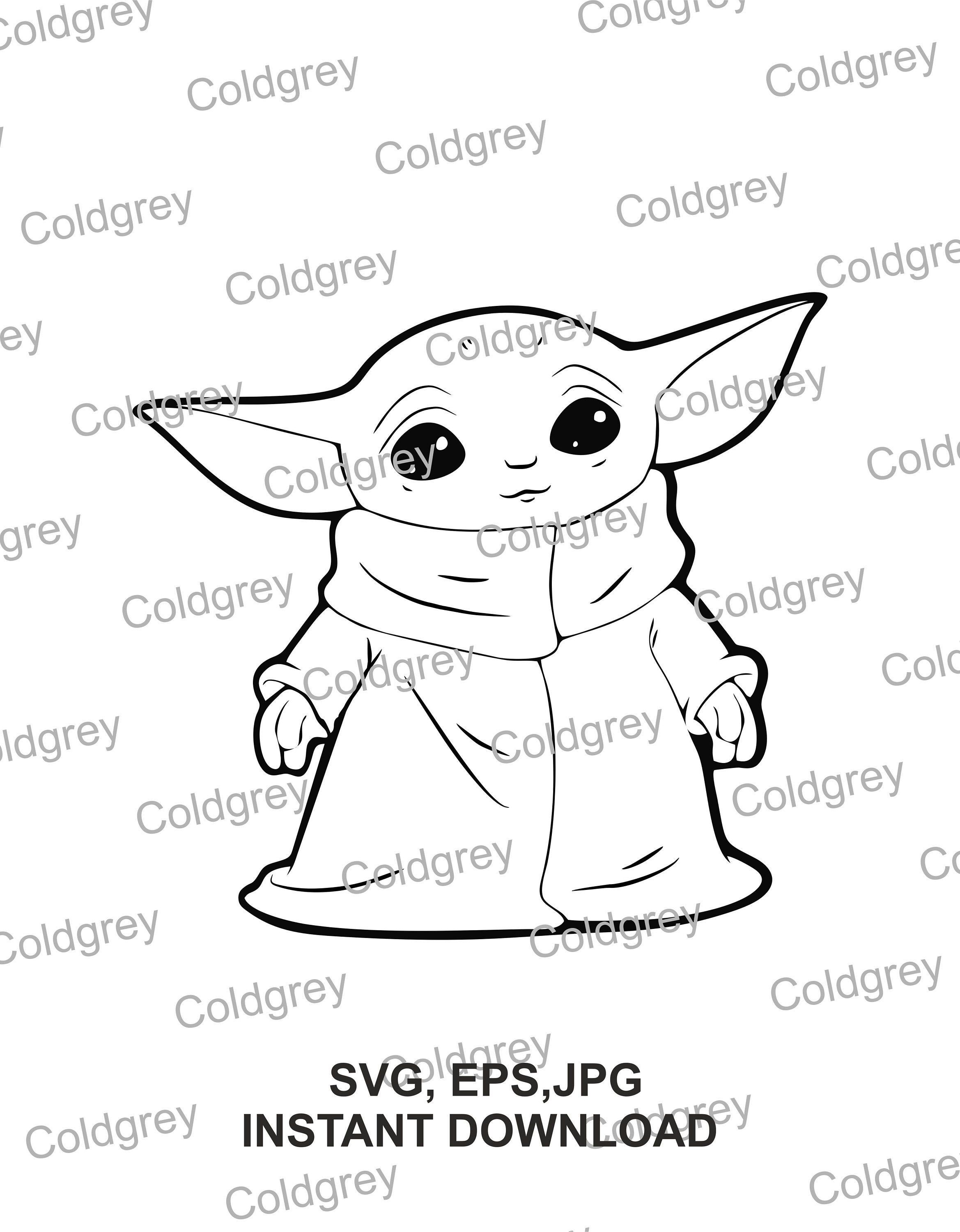 100+ Baby Yoda Coloring Pages 11