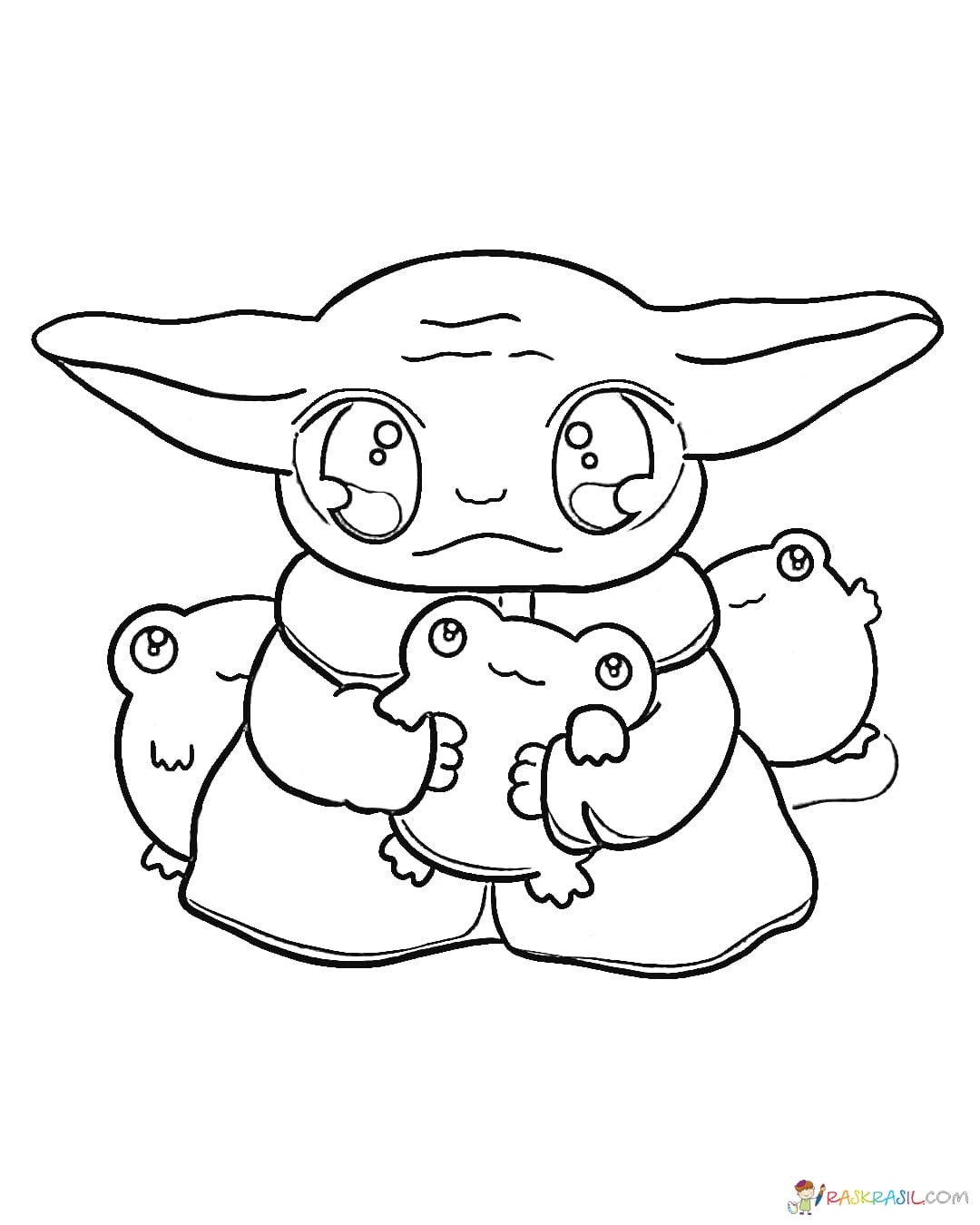 100+ Baby Yoda Coloring Pages 114