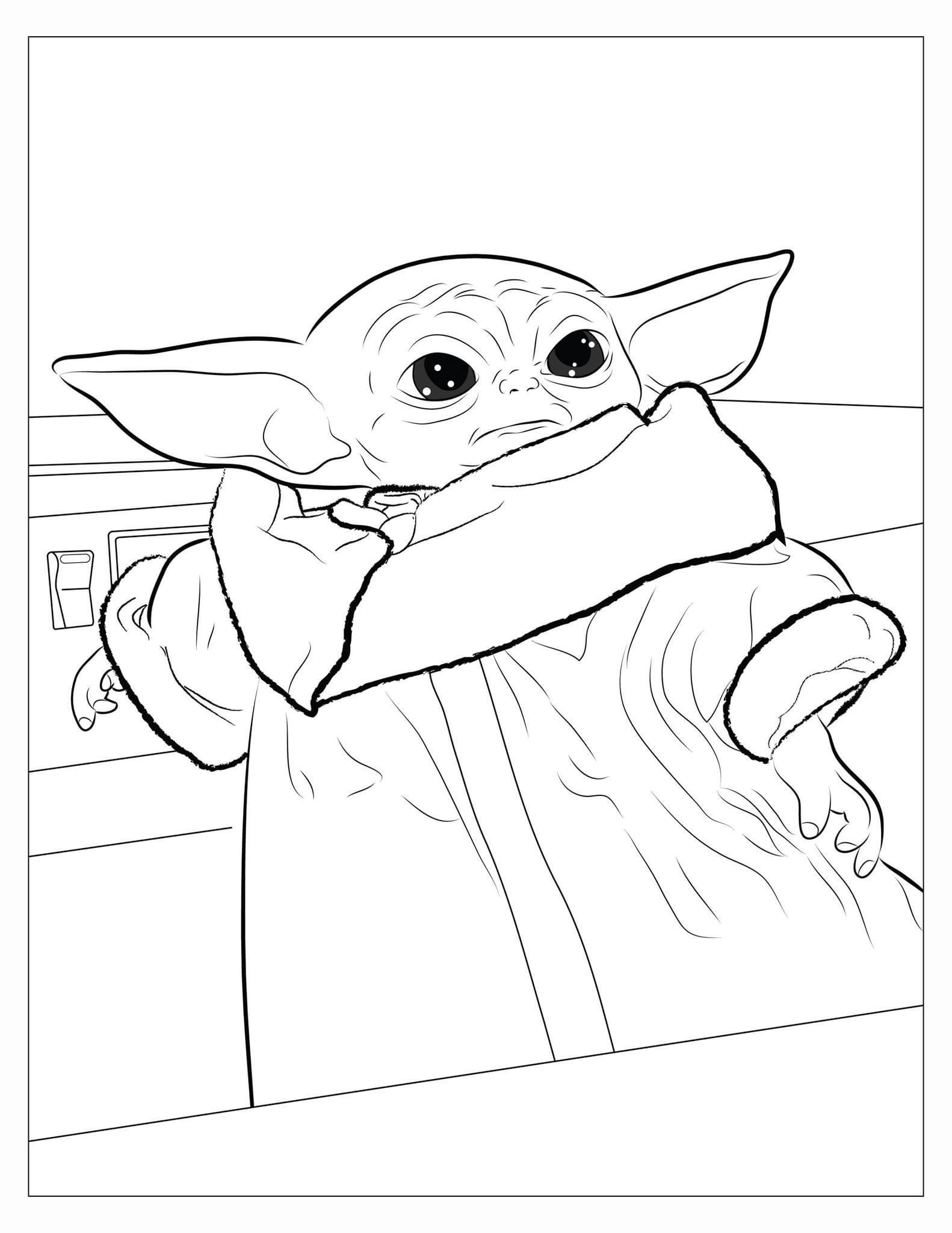 100+ Baby Yoda Coloring Pages 115