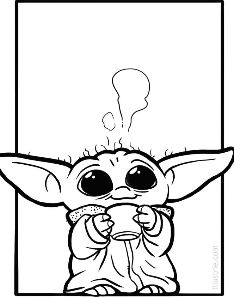 100+ Baby Yoda Coloring Pages 118