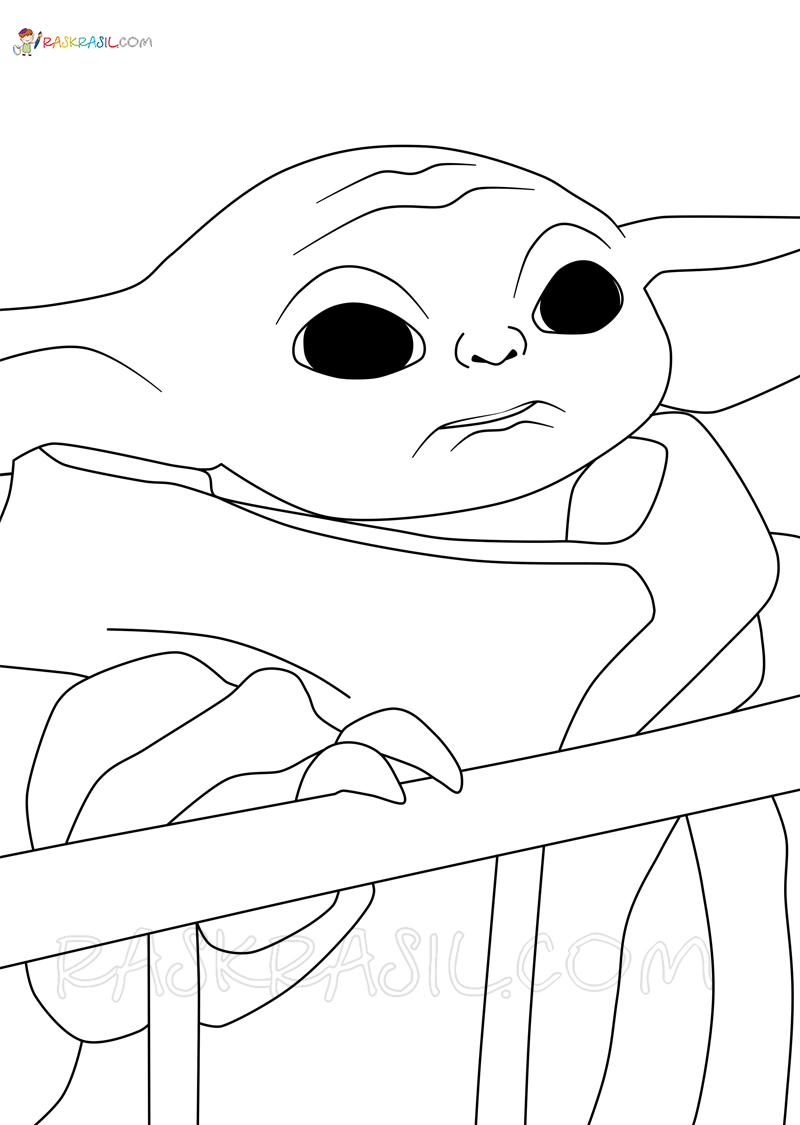 100+ Baby Yoda Coloring Pages 13