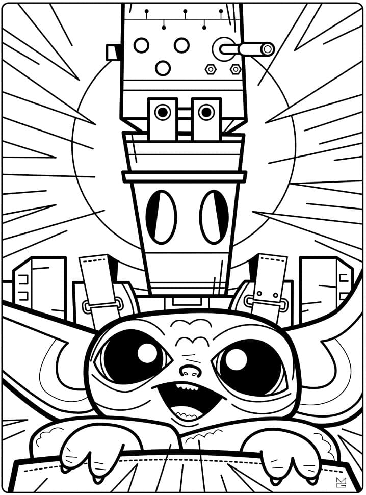 100+ Baby Yoda Coloring Pages 15