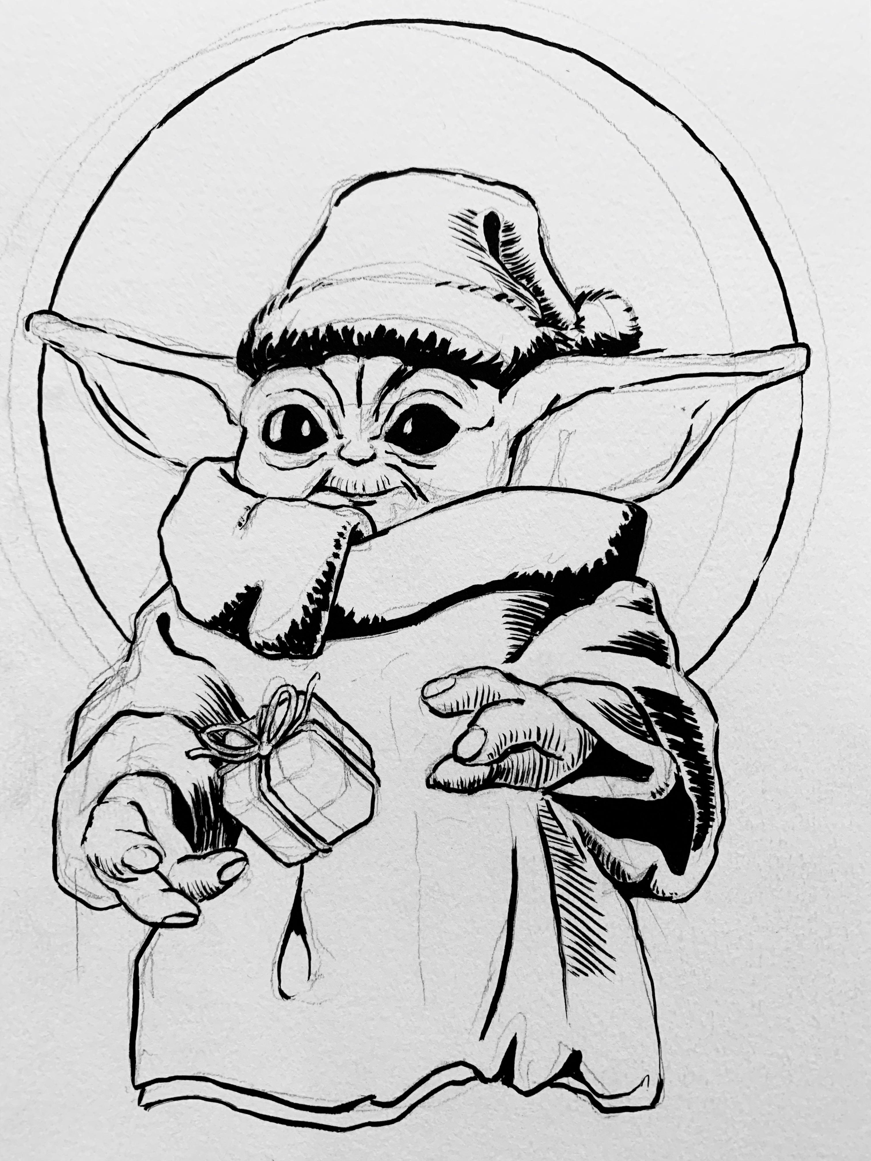 100+ Baby Yoda Coloring Pages 18