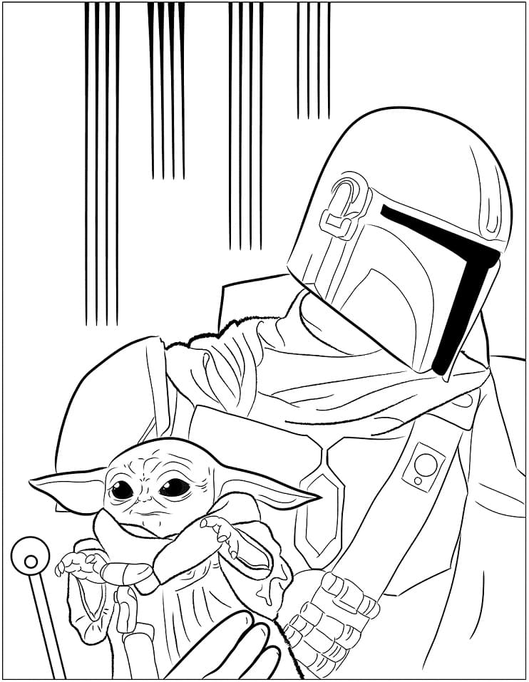 100+ Baby Yoda Coloring Pages 2