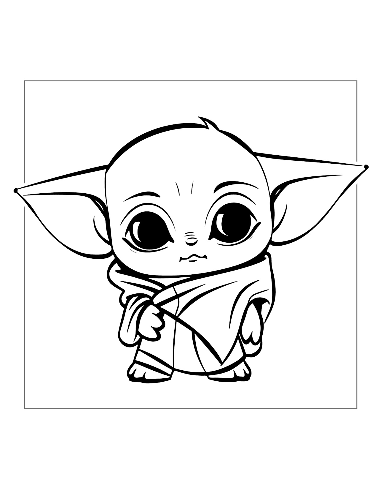 100+ Baby Yoda Coloring Pages 21