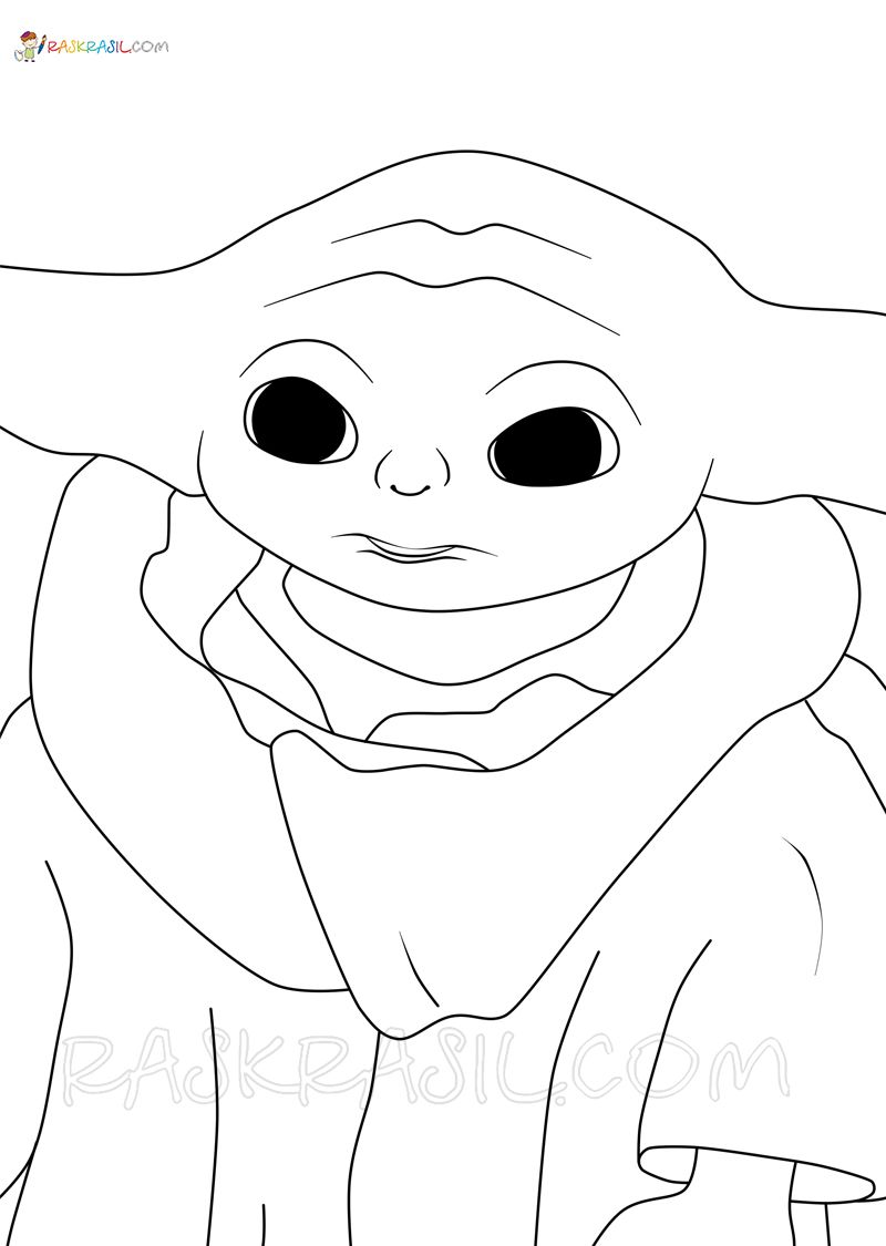 100+ Baby Yoda Coloring Pages 24