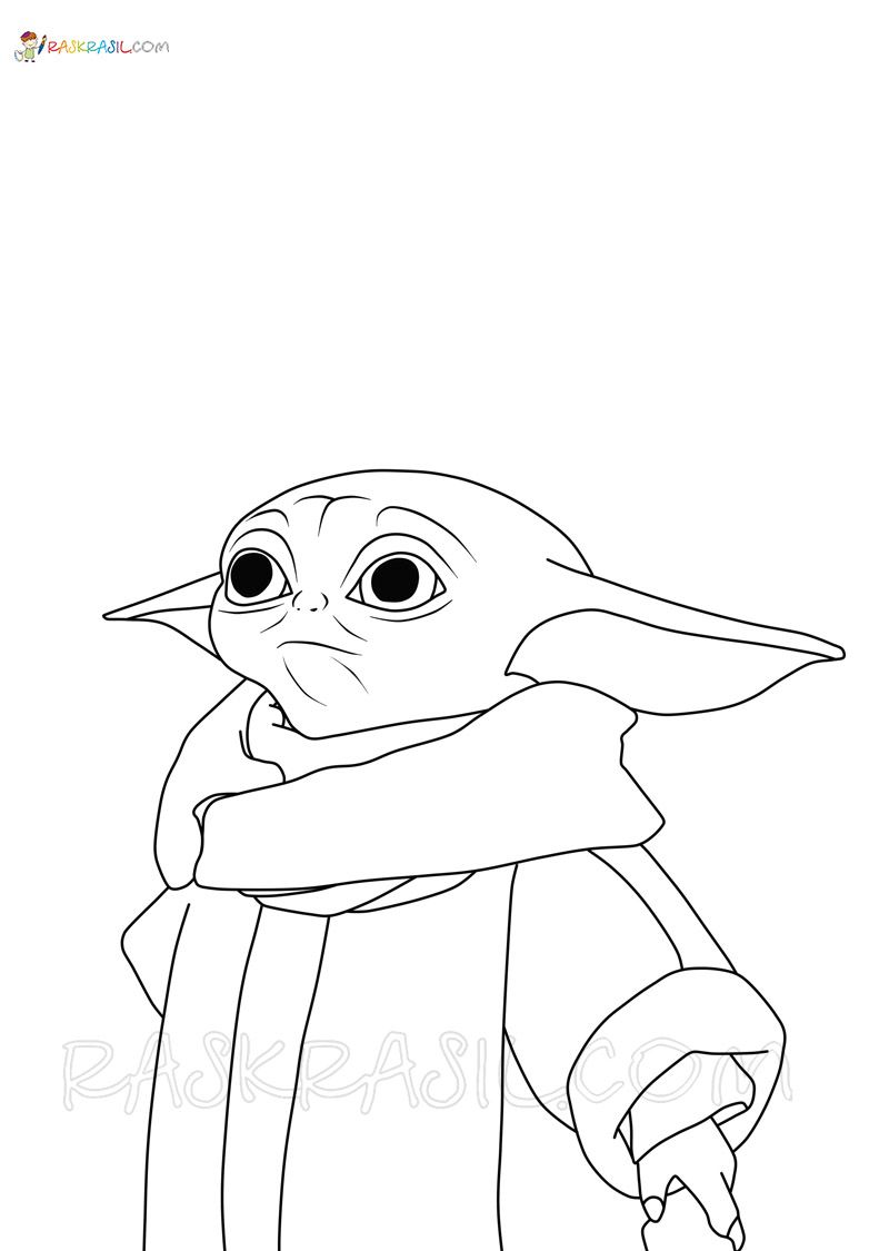 100+ Baby Yoda Coloring Pages 29