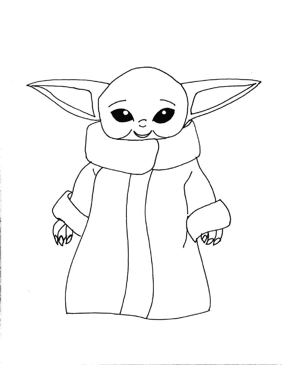 100+ Baby Yoda Coloring Pages 31