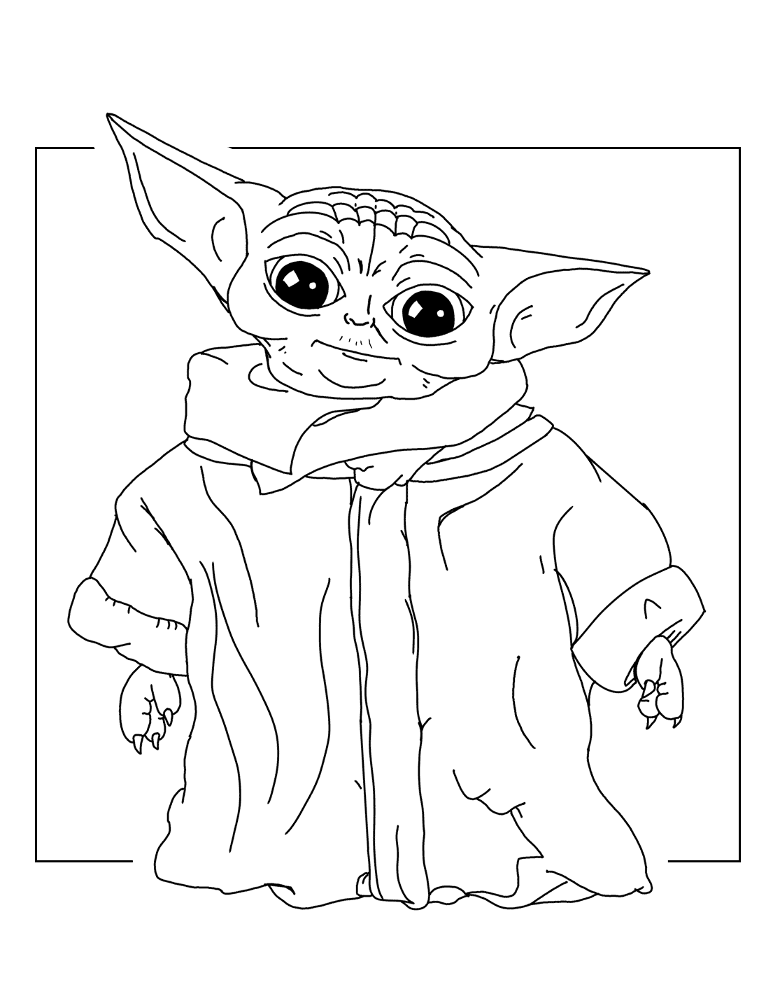 100+ Baby Yoda Coloring Pages 34