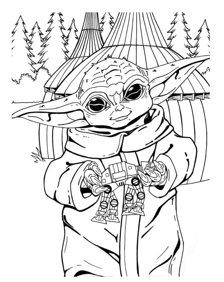 100+ Baby Yoda Coloring Pages 35