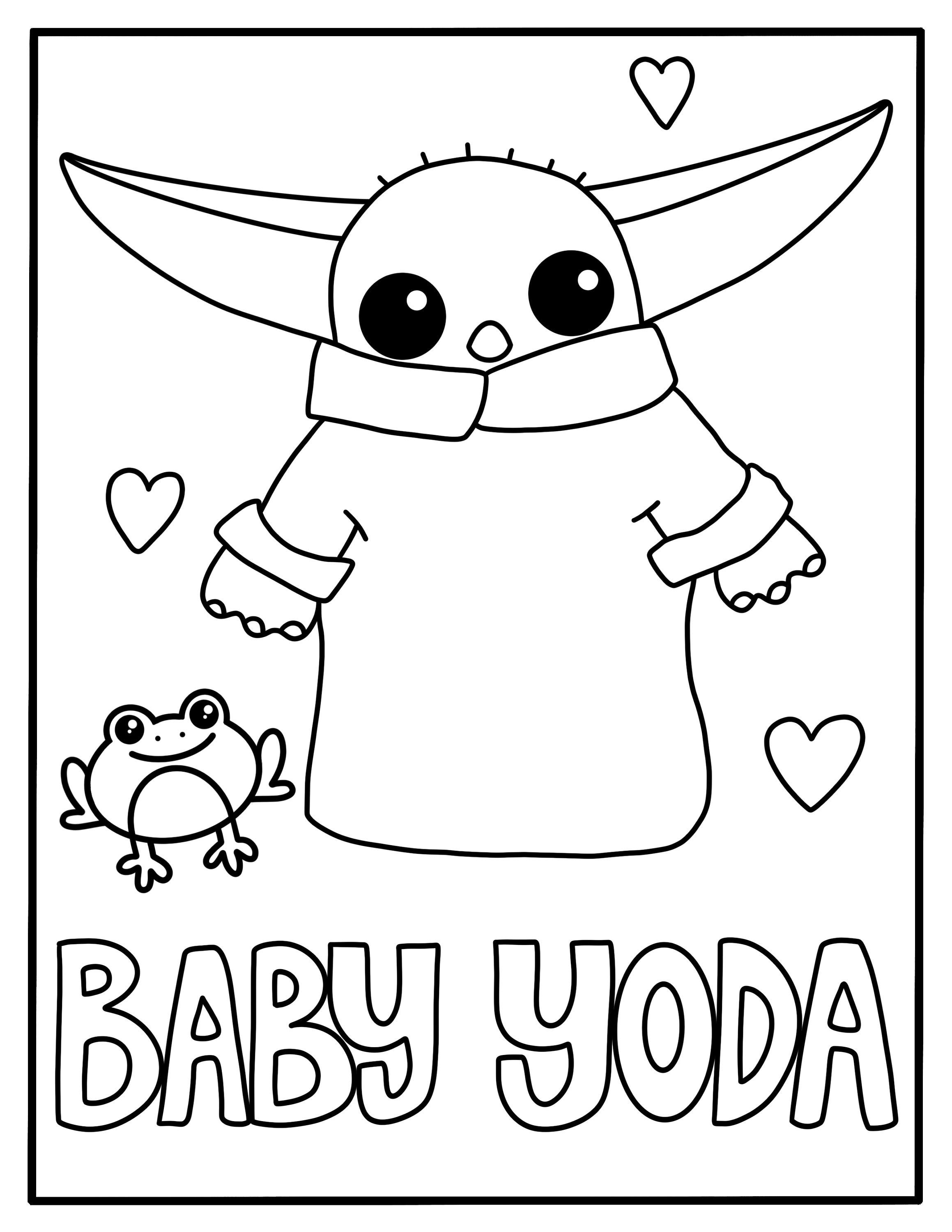 100+ Baby Yoda Coloring Pages 37