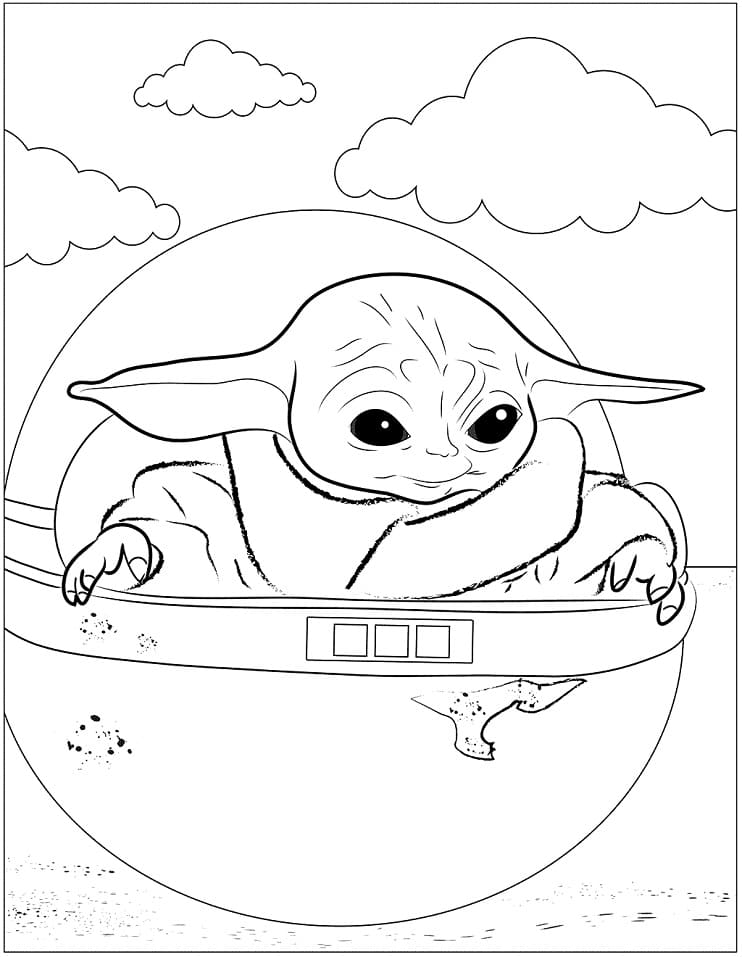 100+ Baby Yoda Coloring Pages 38