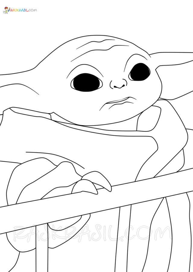 100+ Baby Yoda Coloring Pages 44