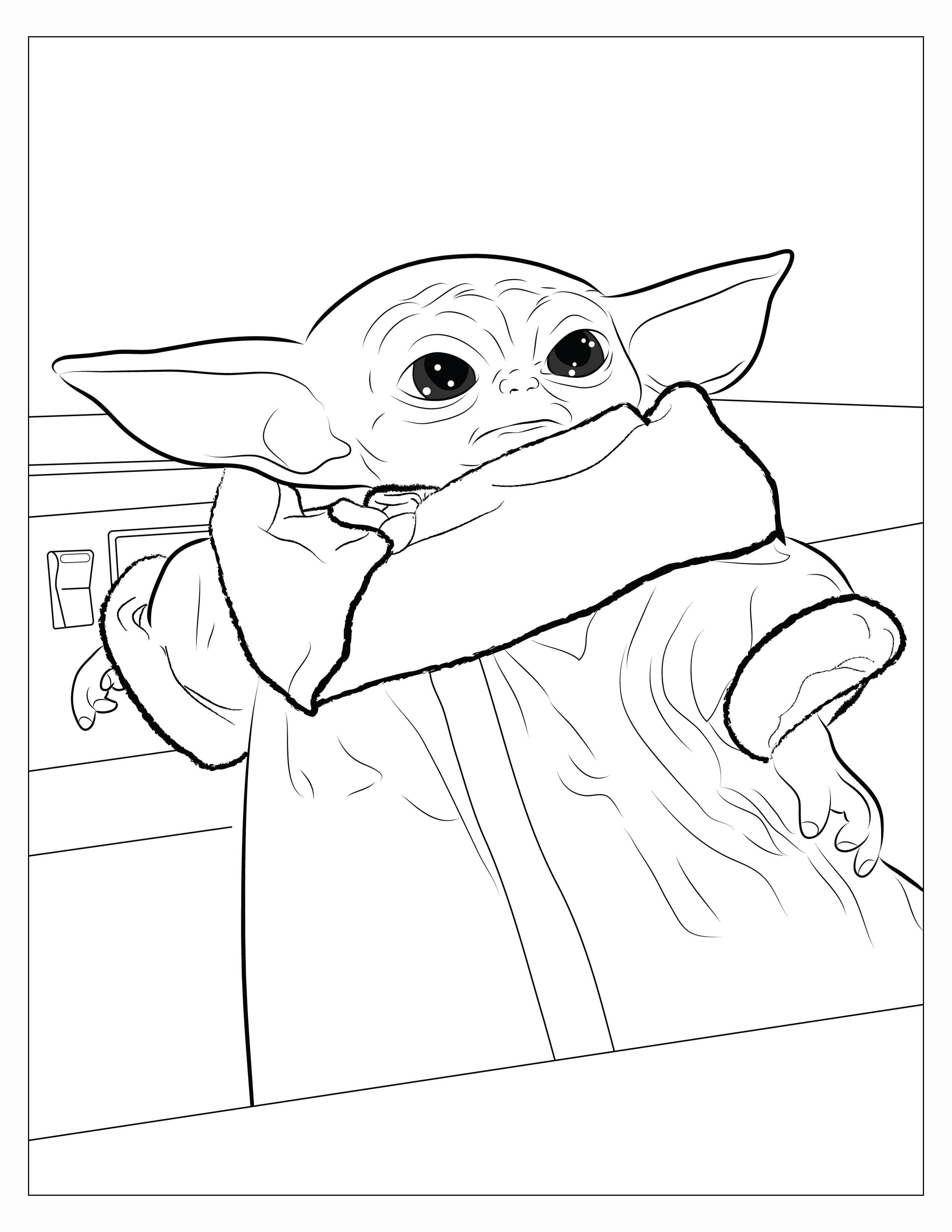 100+ Baby Yoda Coloring Pages 47