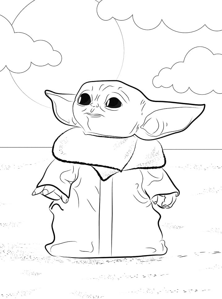 100+ Baby Yoda Coloring Pages 48