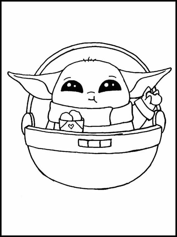 100+ Baby Yoda Coloring Pages 49