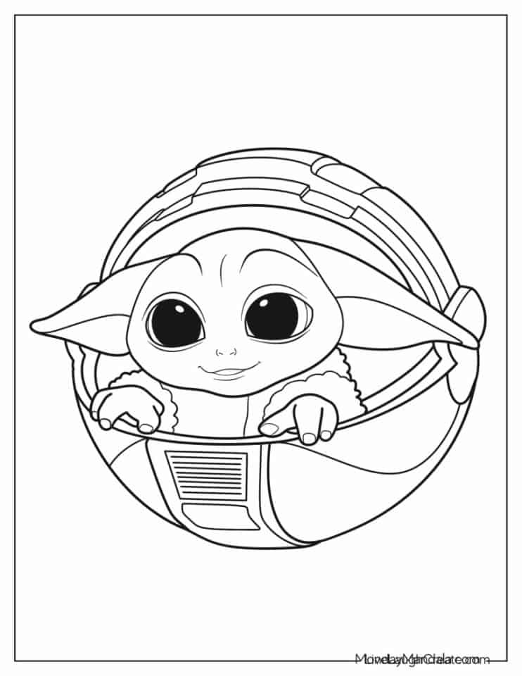 100+ Baby Yoda Coloring Pages 5